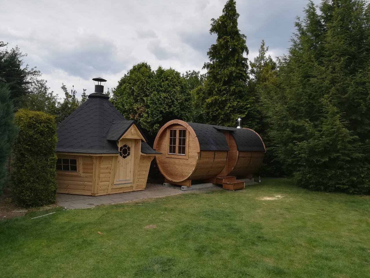 Grilovací domek a sauna sud Prostě Dřevo