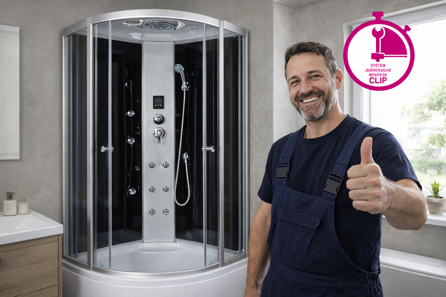 Masážní box s jednoduchou montáží – klikový (clip) systém, rychlá instalace